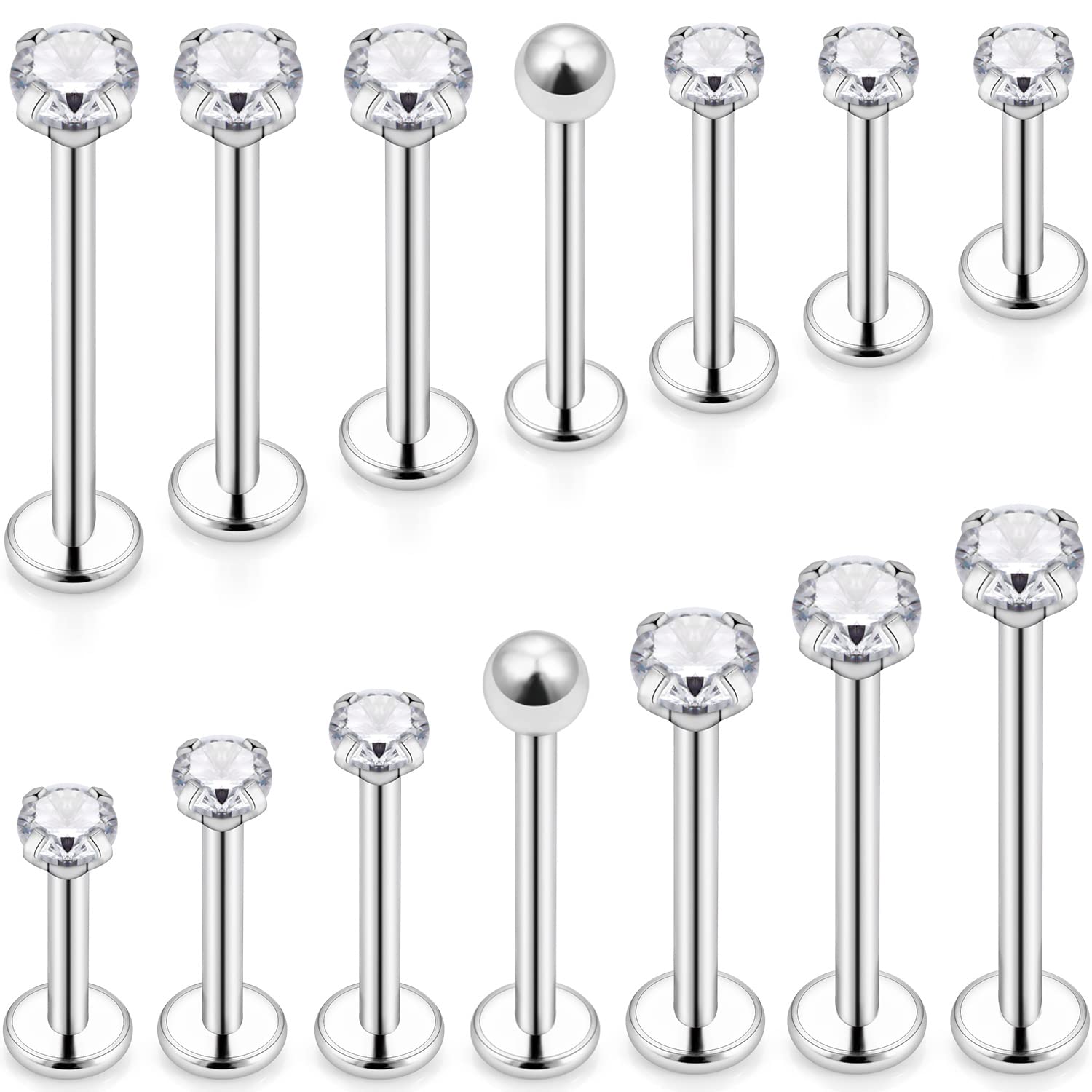 Flat Back Labret Stud - 16G Different Sizes Flat Back Stud