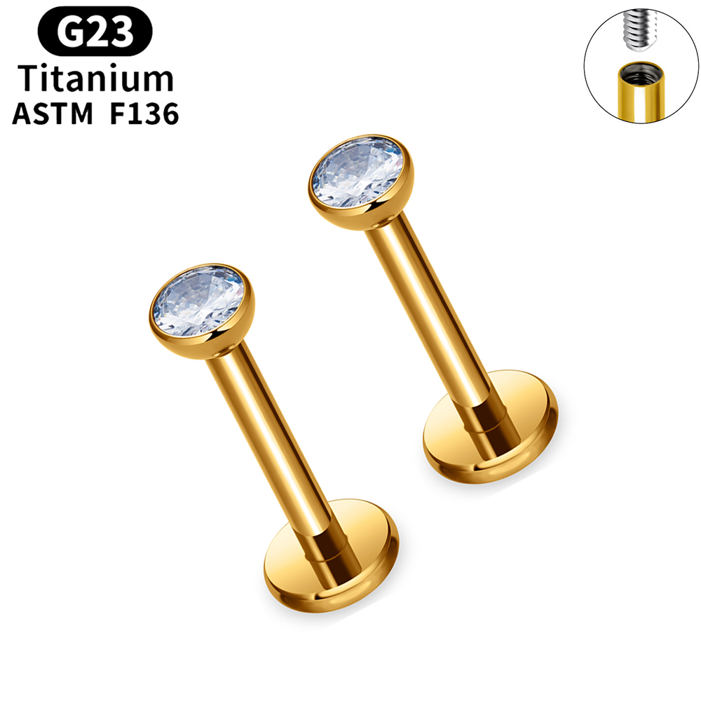 10/50pcs ASTM F136 Titanium La - Flat Back Labret Stud ulasan dan harga