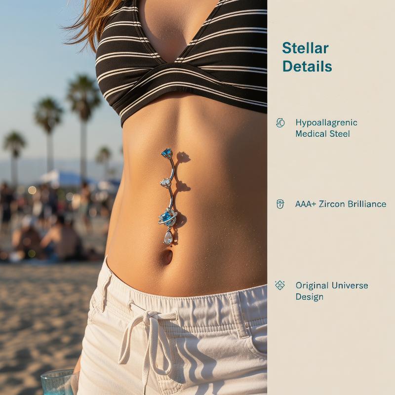 Shiny Zircon Dangle Belly Butt - Body Jewelry Universe ulasan dan harga