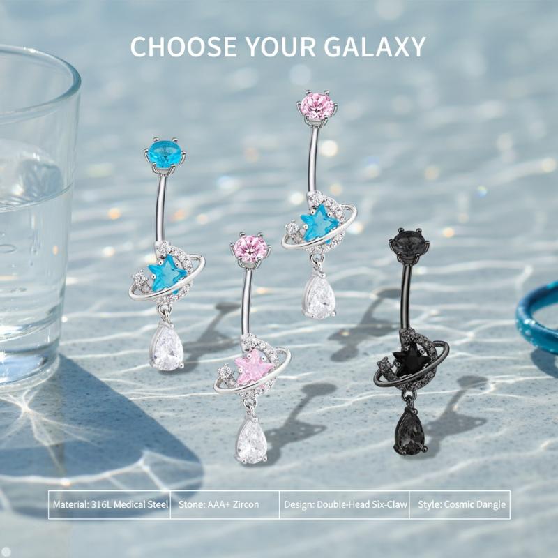 Shiny Zircon Dangle Belly Butt - Body Jewelry Universe ulasan dan harga