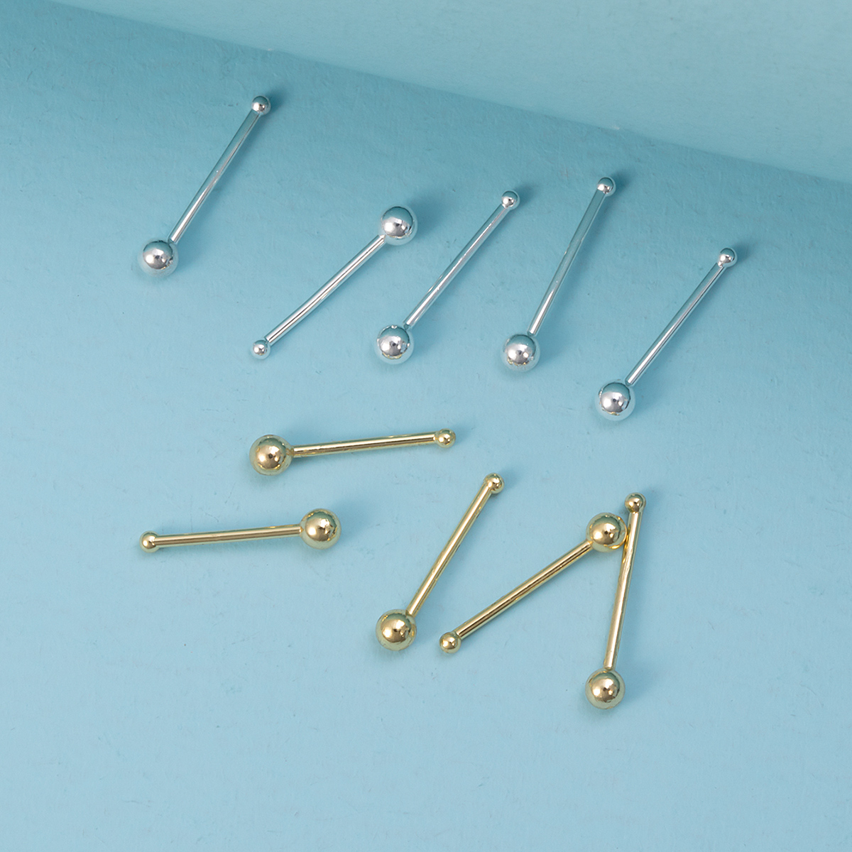 10pcs Nose Stud Rings Cartilag - Nostril Screw Pin ulasan dan harga