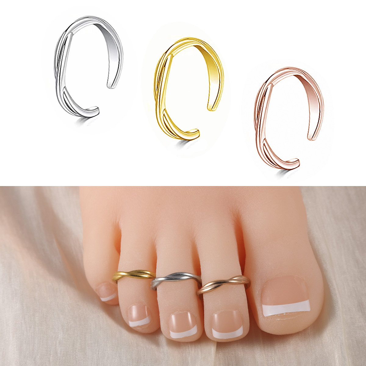 1Pc/3Pcs Simple Stainless Stee - Body Jewelry Rings ulasan dan harga