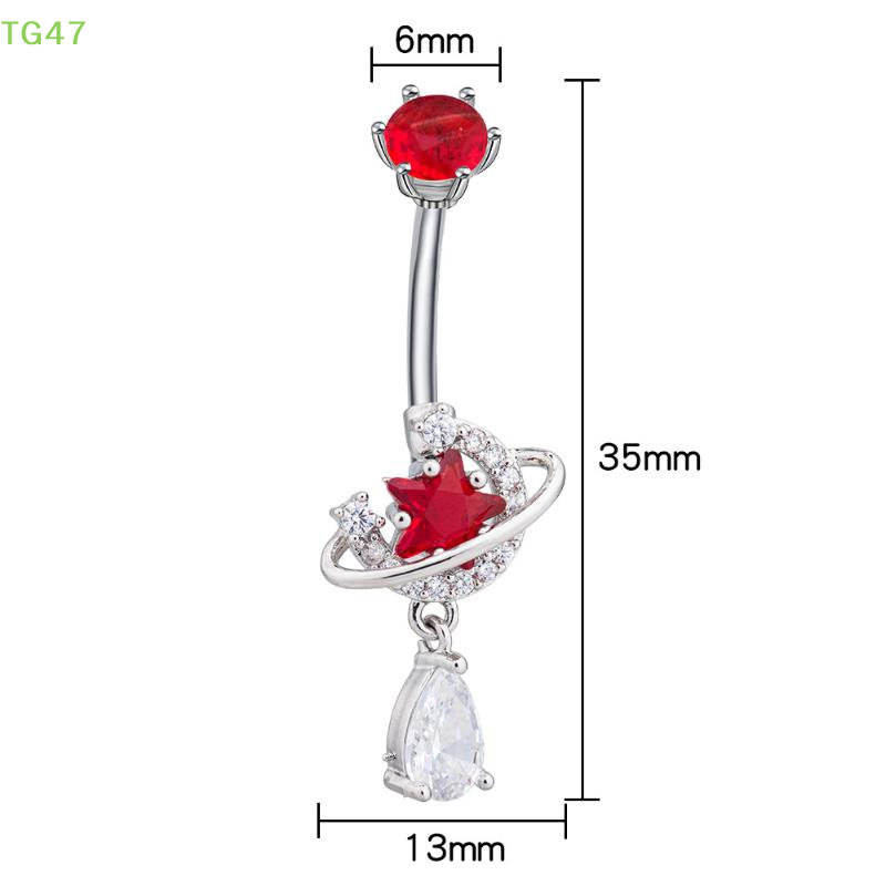 【LS】Crystal Dangle Belly Butto - Body Jewelry Universe ulasan dan harga