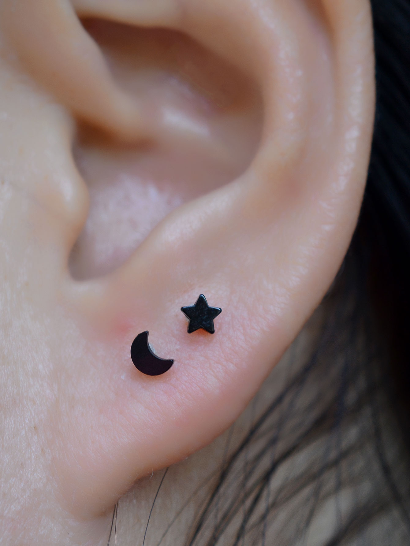 16G Piercing Titanium Steel In - Flat Back Labret Stud ulasan dan harga