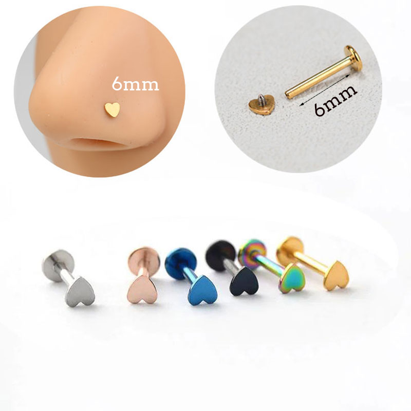 16G Piercing Titanium Steel In - Flat Back Labret Stud ulasan dan harga