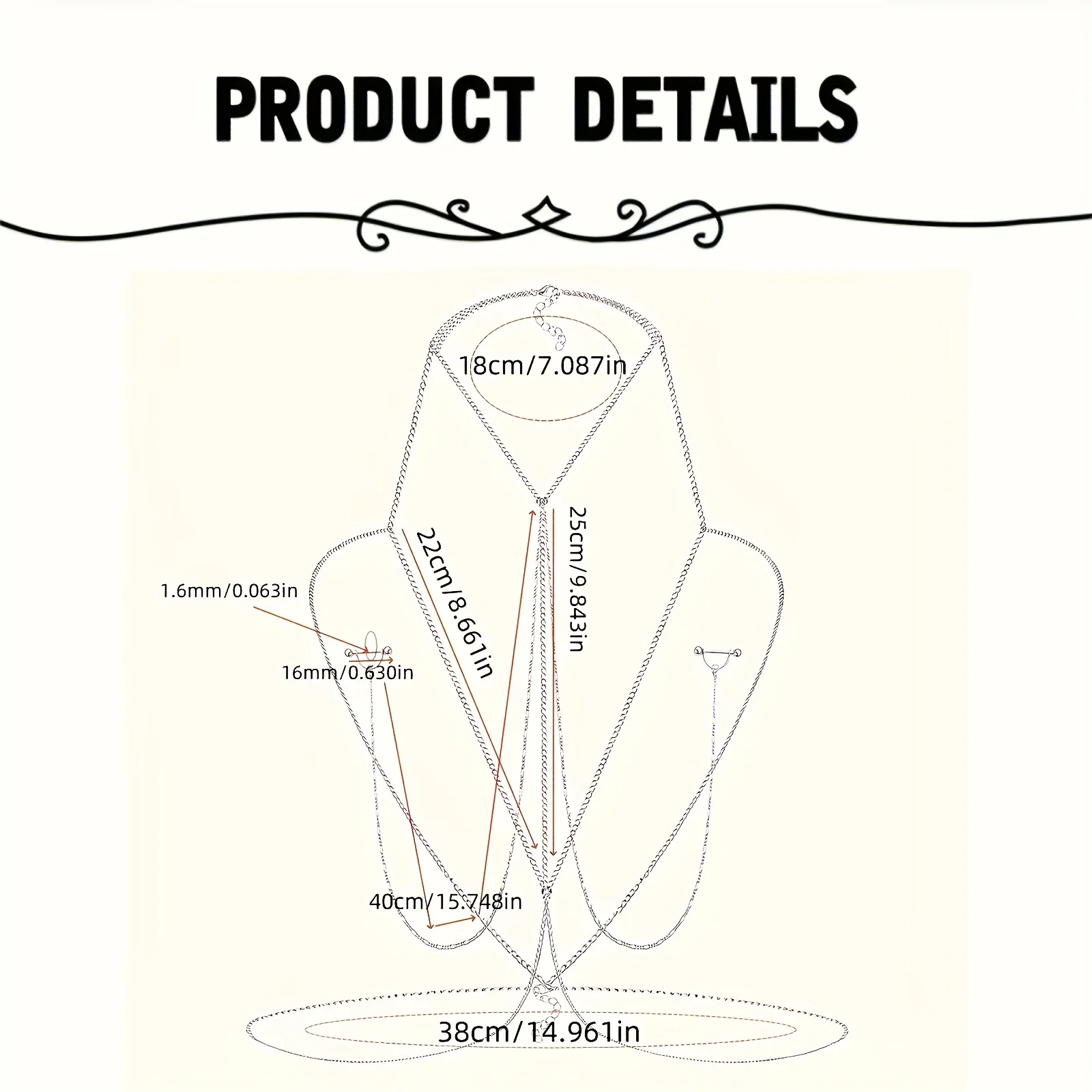 1pc  Elegant & Sexy Body Chain - Body Jewelry Rings ulasan dan harga