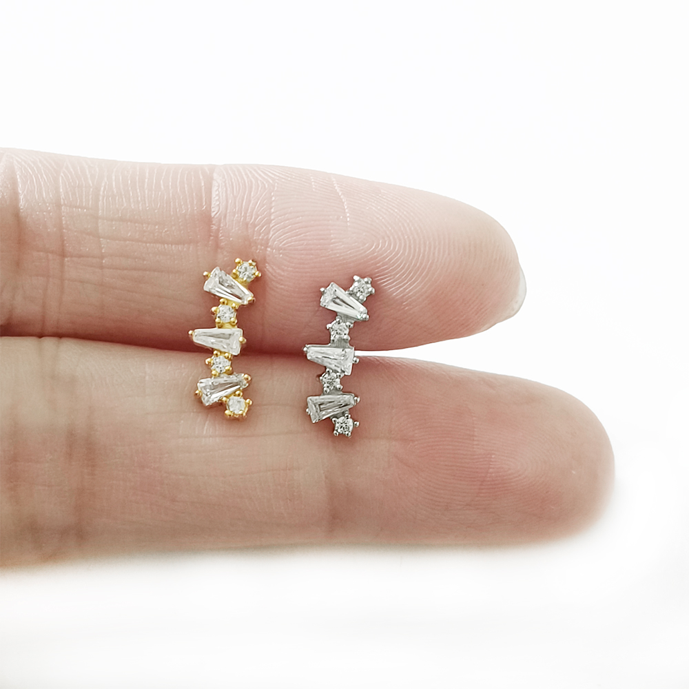 Internal Threaded Cubic Zircon - Flat Back Labret Stud ulasan dan harga