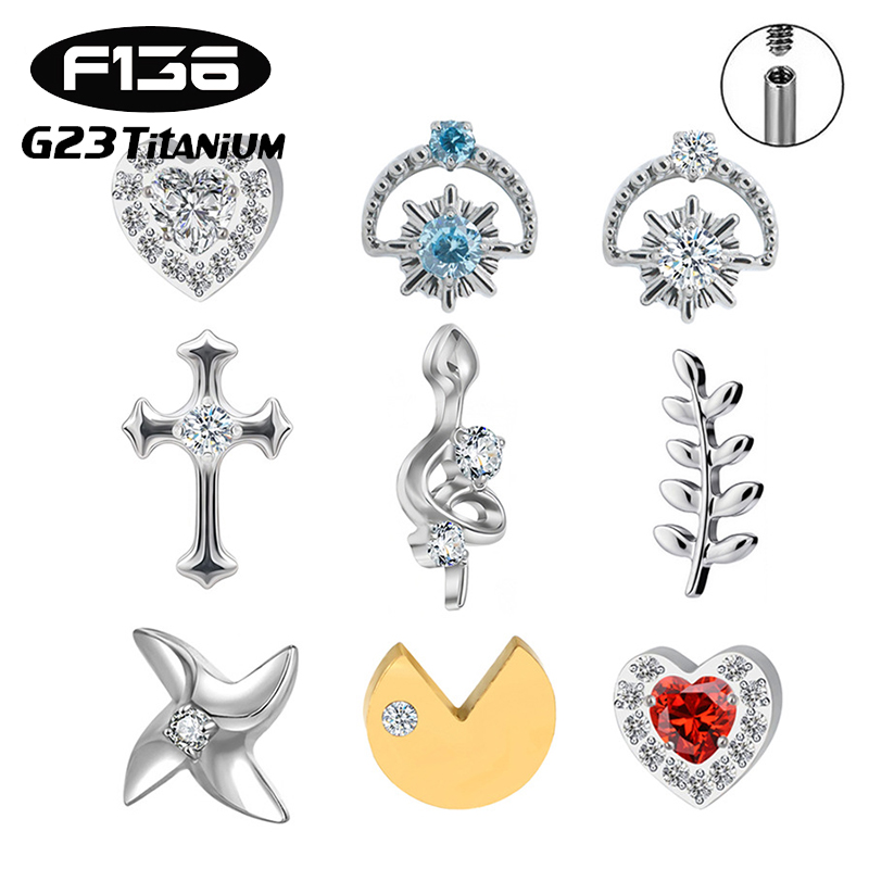 1PC G23 Titanium Piercing Ear  - Flat Back Labret Stud ulasan dan harga