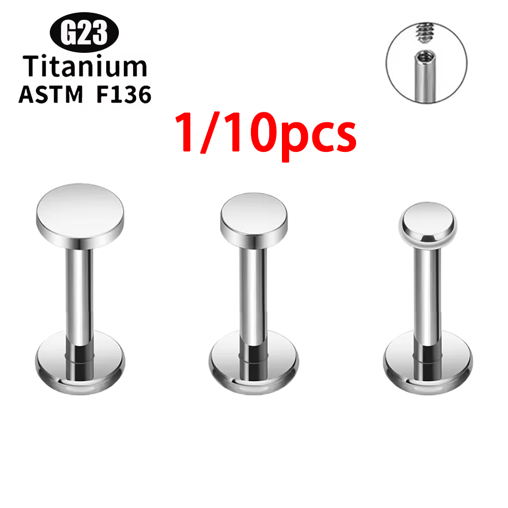 ASTM F136 Titanium Circle Dot  - Flat Back Labret Stud ulasan dan harga
