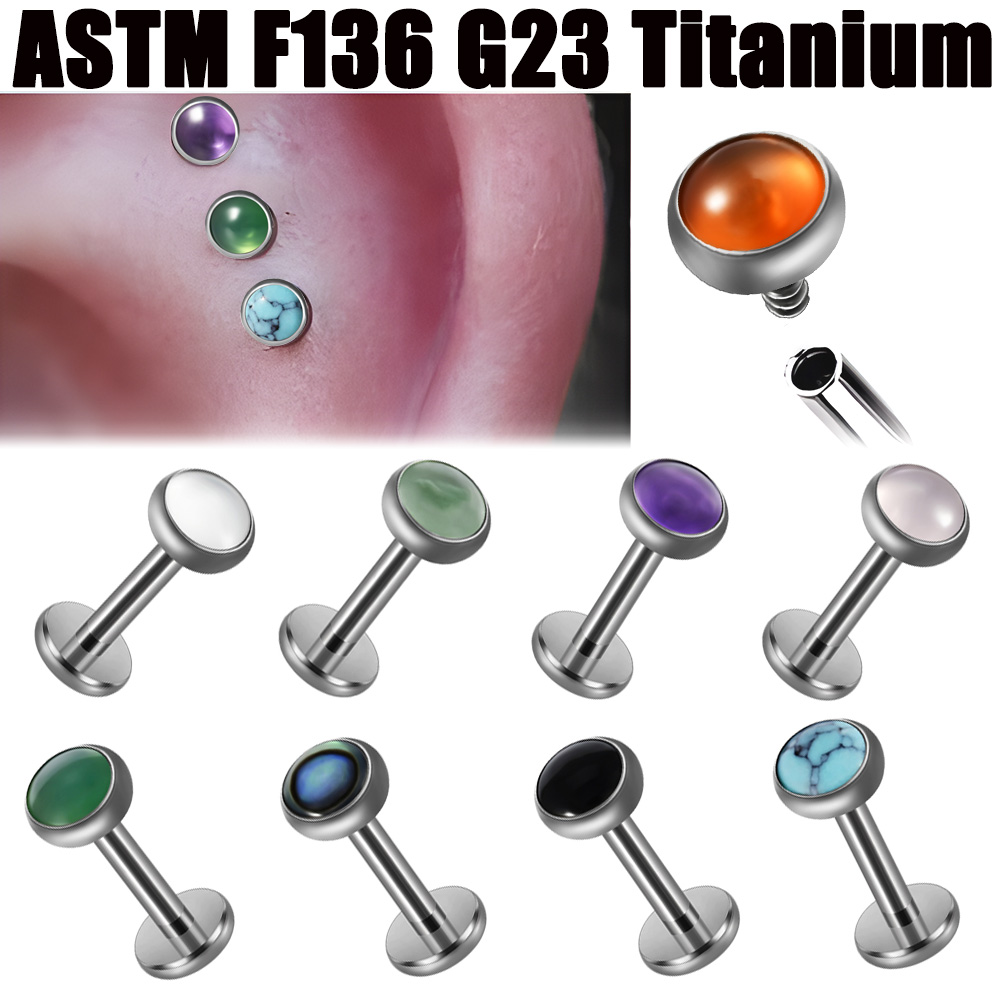 1PC 16g G23 Titanium Crystal&S - Flat Back Labret Stud ulasan dan harga