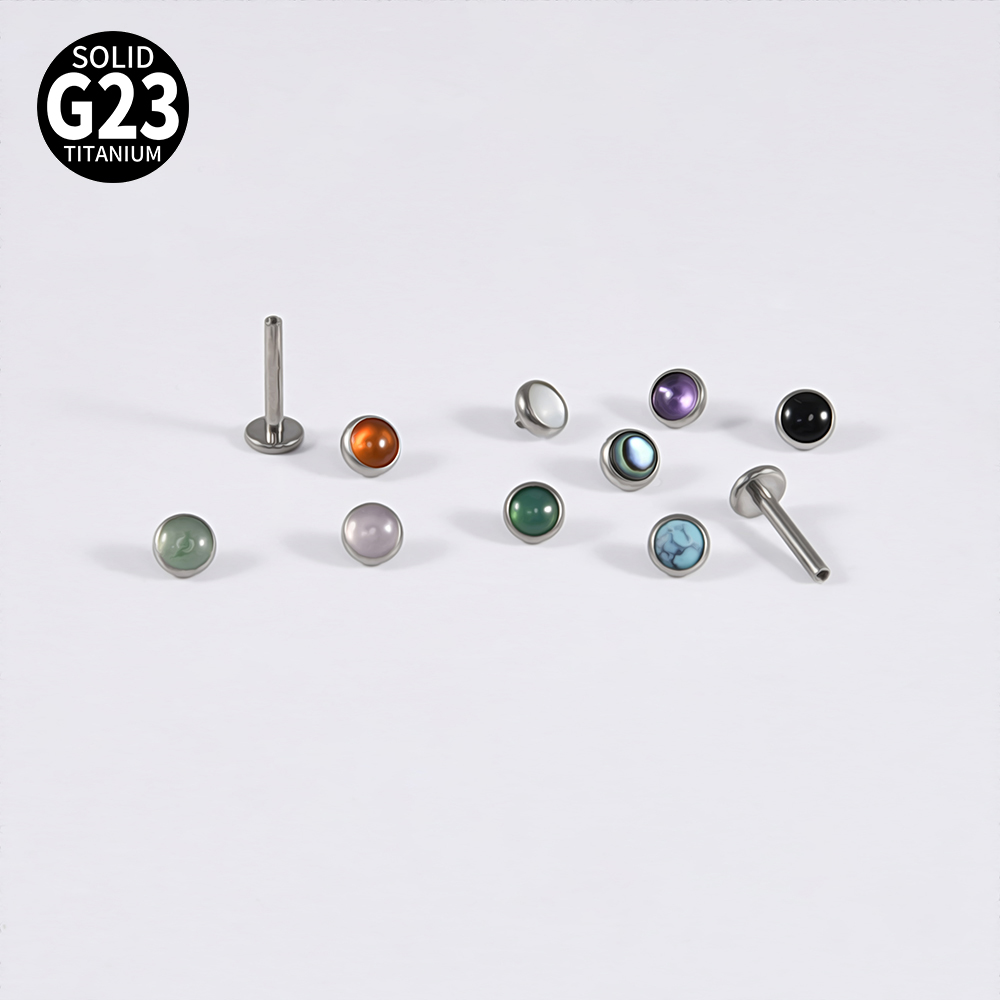 1PC 16g G23 Titanium Crystal&S - Flat Back Labret Stud ulasan dan harga