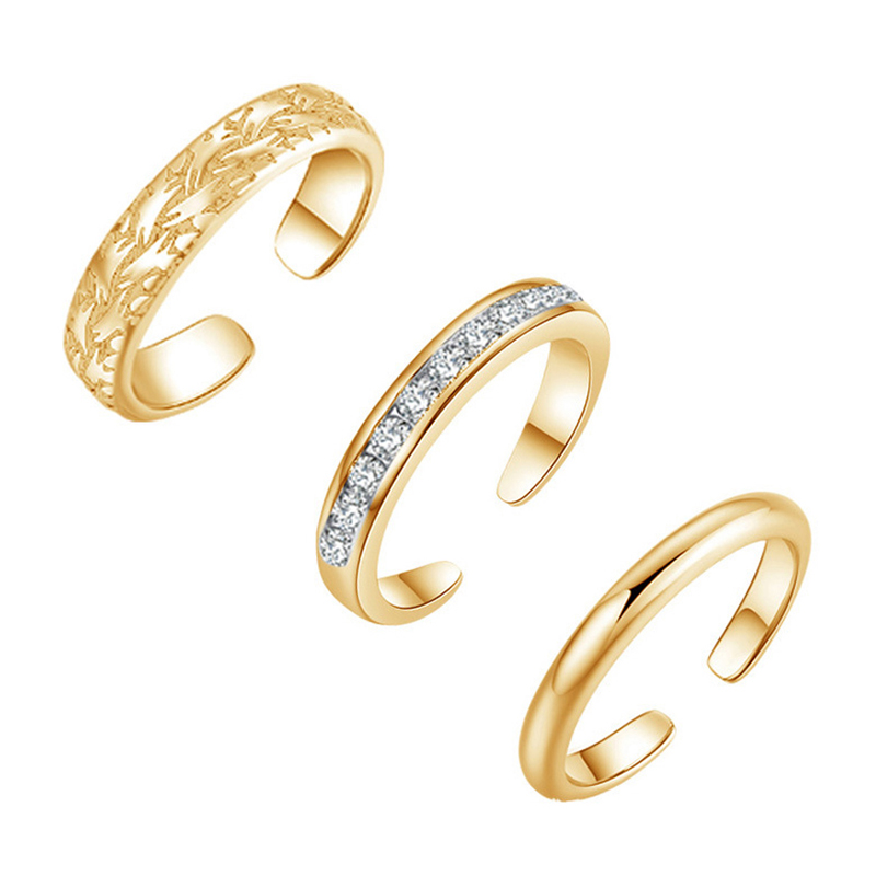 Trio Set Women's Toe Rings, 18 - Body Jewelry Rings ulasan dan harga