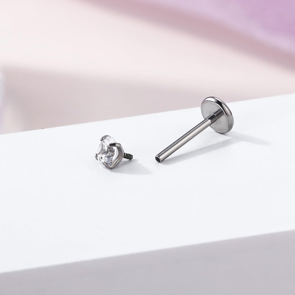2PCS 16G G23 Titanium Flat Bac - Flat Back Labret Stud ulasan dan harga