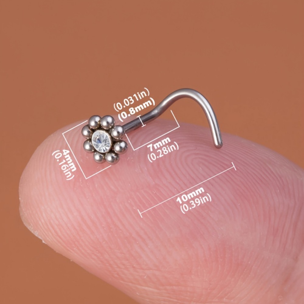 1pc of Flower-Shaped Screw Nos - Nostril Screw Pin ulasan dan harga