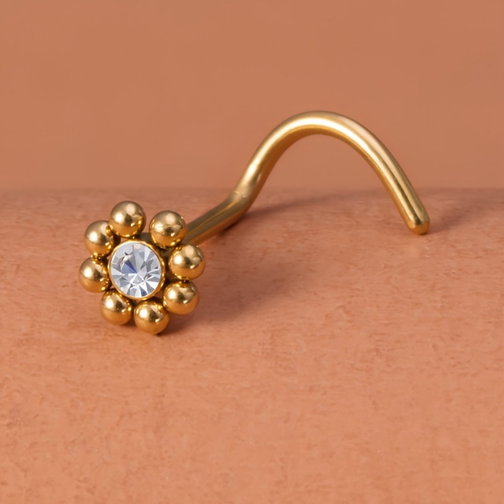 1pc of Flower-Shaped Screw Nos - Nostril Screw Pin ulasan dan harga