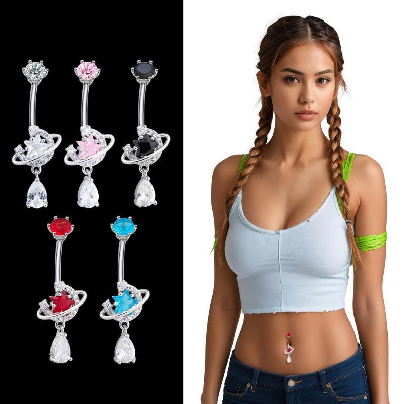 Crystal Dangle Belly Button Ri - Body Jewelry Universe ulasan dan harga