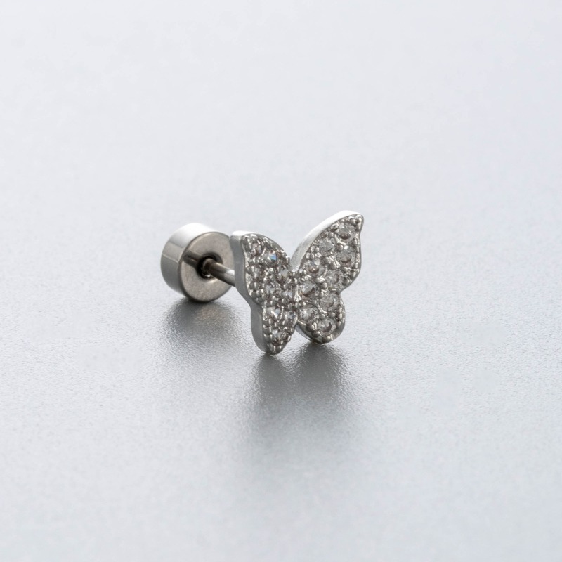 G23 Titanium Heart Flat Back C - Flat Back Labret Stud ulasan dan harga