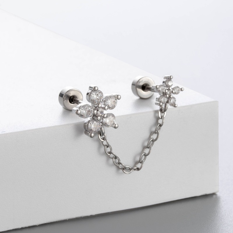 G23 Titanium Heart Flat Back C - Flat Back Labret Stud ulasan dan harga