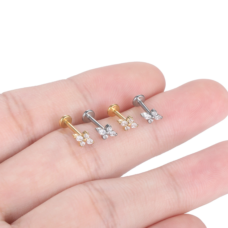 1PC G23 Titanium Labret Pierci - Flat Back Labret Stud ulasan dan harga