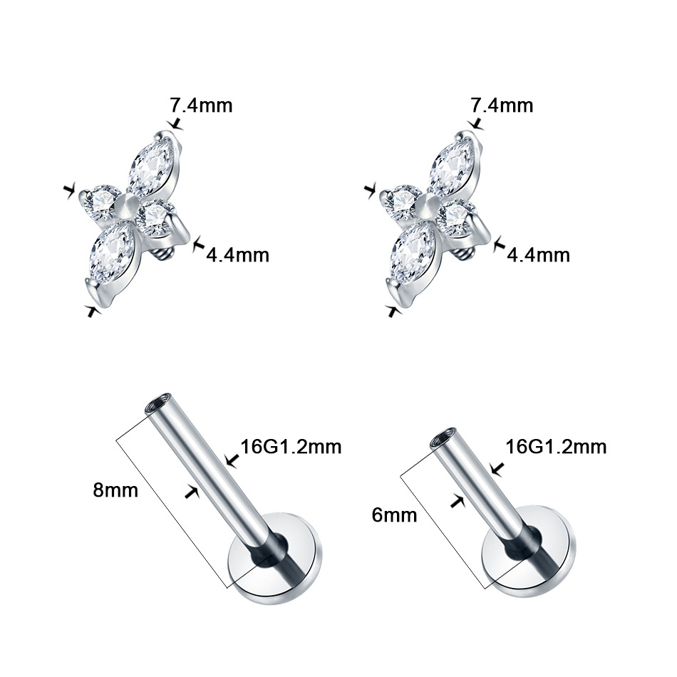 1PC G23 Titanium Labret Pierci - Flat Back Labret Stud ulasan dan harga