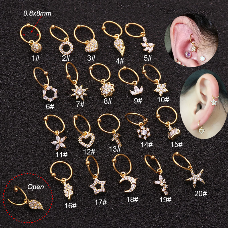 1Pc Universal ring Hoop earrin - Body Jewelry Universe ulasan dan harga