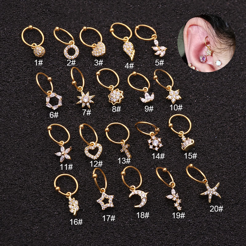 1Pc Universal ring Hoop earrin - Body Jewelry Universe ulasan dan harga