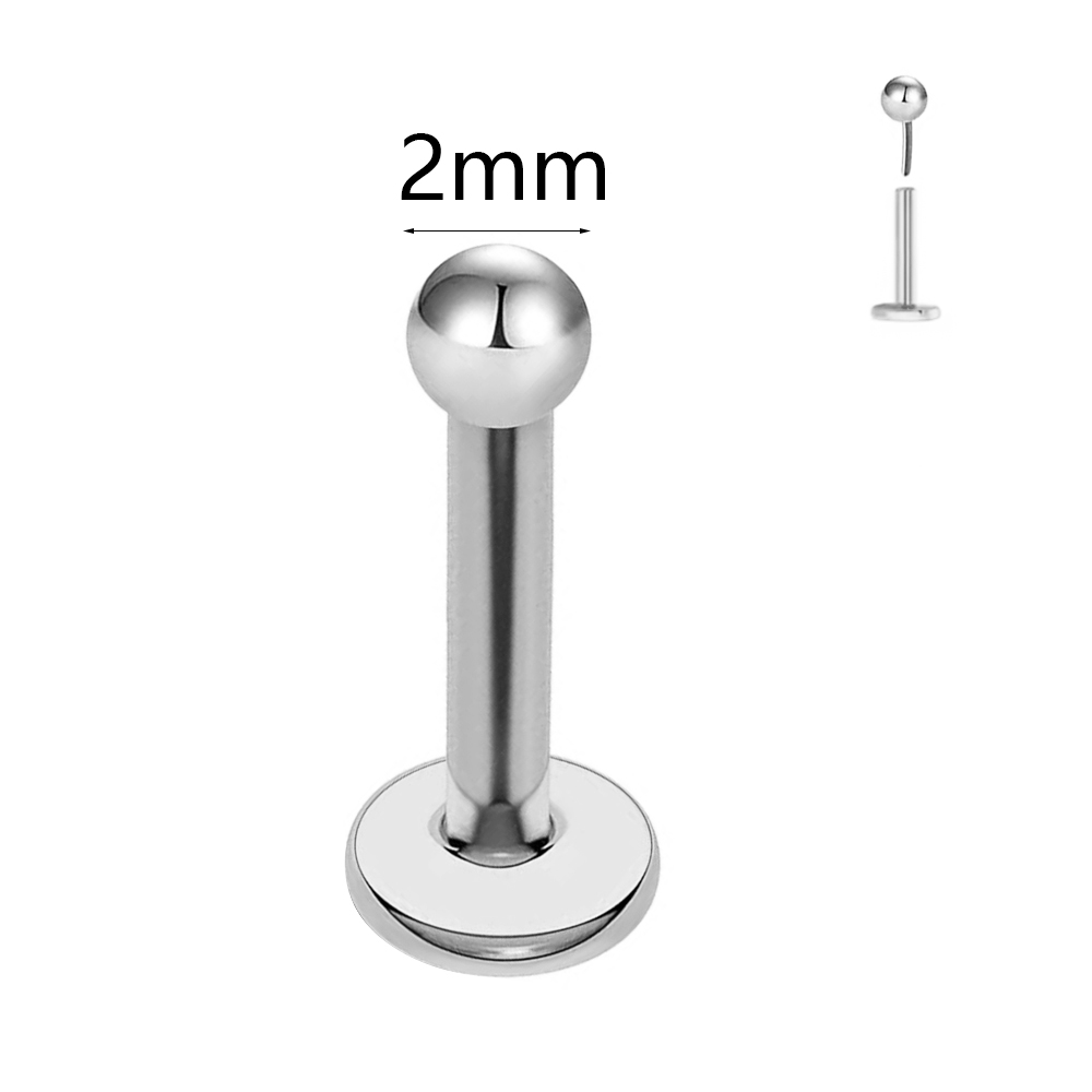 ASTM F136 G23 Titanium The bal - Flat Back Labret Stud ulasan dan harga