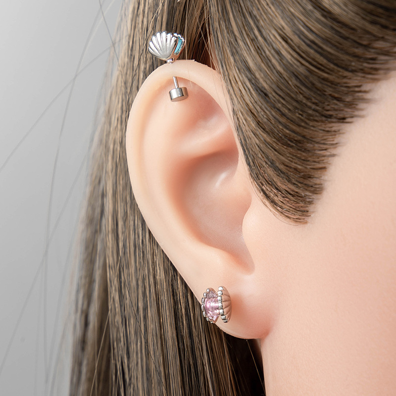 Titanium Ear Stud Earrings, 20 - Flat Back Labret Stud ulasan dan harga