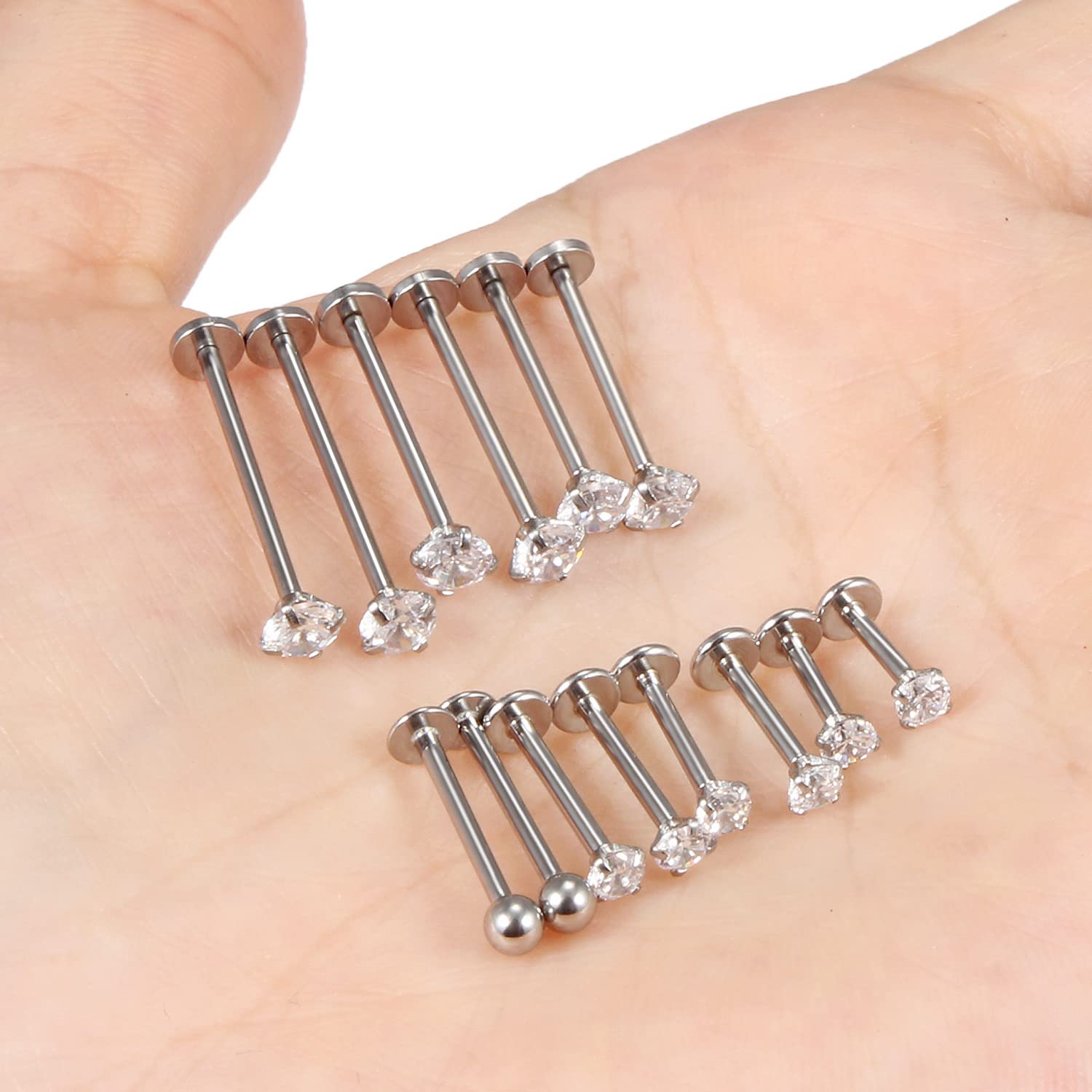 16G Different Sizes Flat Back  - Flat Back Labret Stud ulasan dan harga