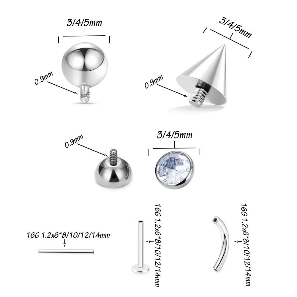 10/30/40pcs F136 Titanium Inne - Body Jewelry Universe ulasan dan harga