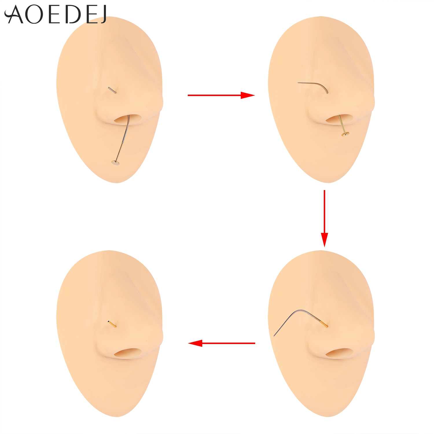 AOEDEJ 1 Piece Stainless Steel - Nostril Screw Pin ulasan dan harga