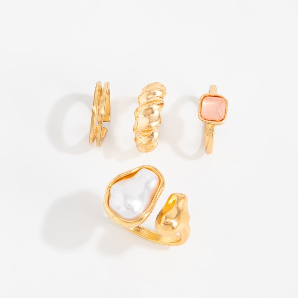 Irregular Pearl Toe Ring Set T - Body Jewelry Rings ulasan dan harga